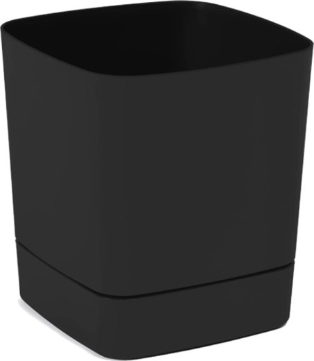 Kvetináč s podmiskou Clima 16 × 16 cm, čierny, matný