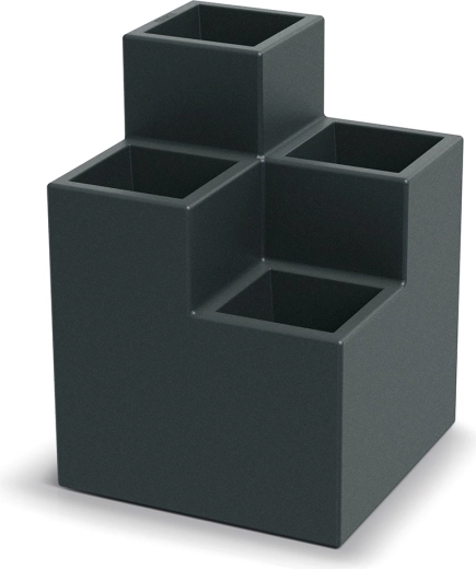 Kvetináč Cubla Stepa Quatro 58 cm – tmavosivý