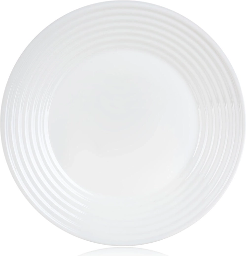 Plytký tanier HARENA 25 cm biely sklenený