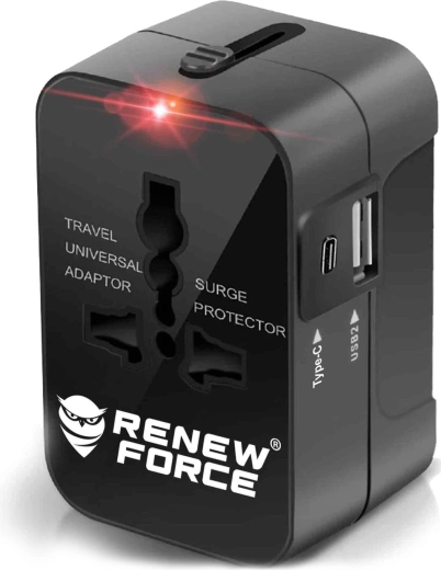 Univerzálny cestovný adaptér do zásuvky (US/UK/EU/AU) s USB nabíjaním