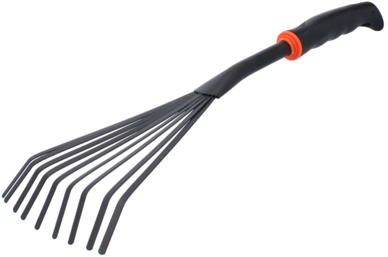 Ručné záhradné hrable 35 × 12 cm, čierne