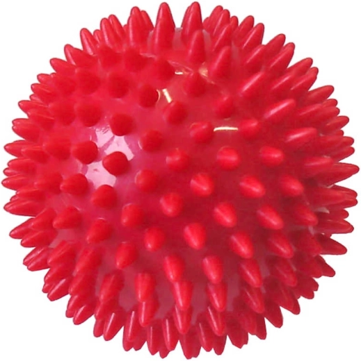 ACRA masážna loptička ježko 7,5 cm červená - 1 kus