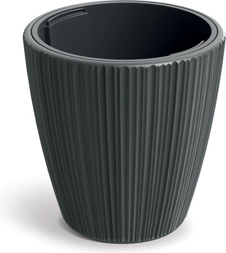 Kvetináč ORO s vložkou tmavosivý 19,9 cm