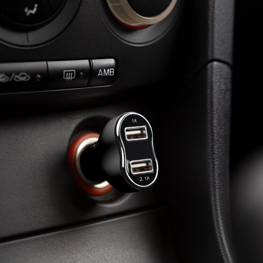 Duálna USB nabíjačka do autozapaľovača čierna