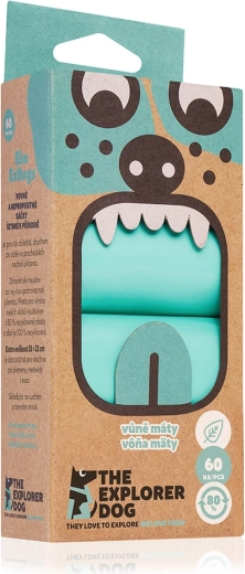 Explorer Dog vrecká na psie exkrementy s vôňou mäty – recyklované, 60 ks