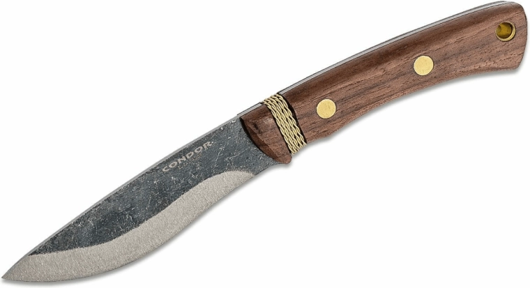 Vonkajší kempingový nôž Condor Huron 10,8 cm, orech, kožené puzdro