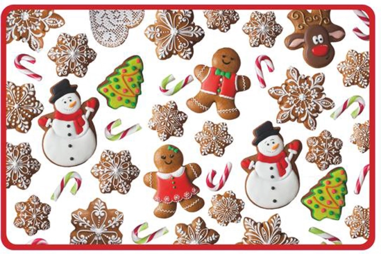 Vianočné plastové prestieranie Perníčky 28,5 × 44 cm
