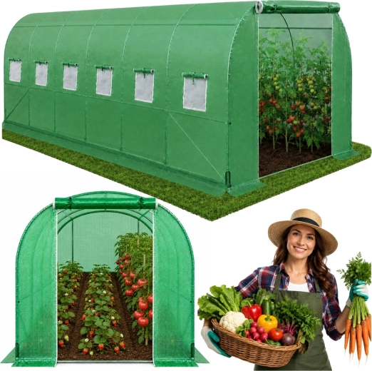 Záhradný fóliovník 8 × 3 × 2 m (24 m²) s pozinkovanou konštrukciou 25 mm