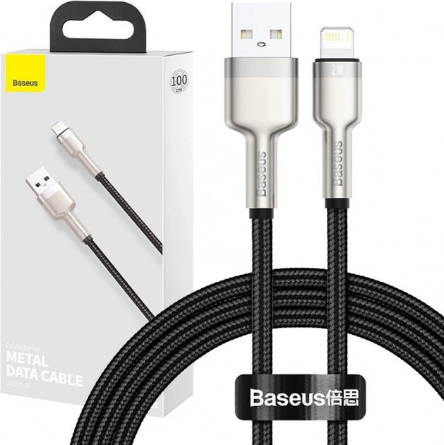 USB‑A na Lightning kábel BASEUS Cafule 1 m, 2,4 A – čierny