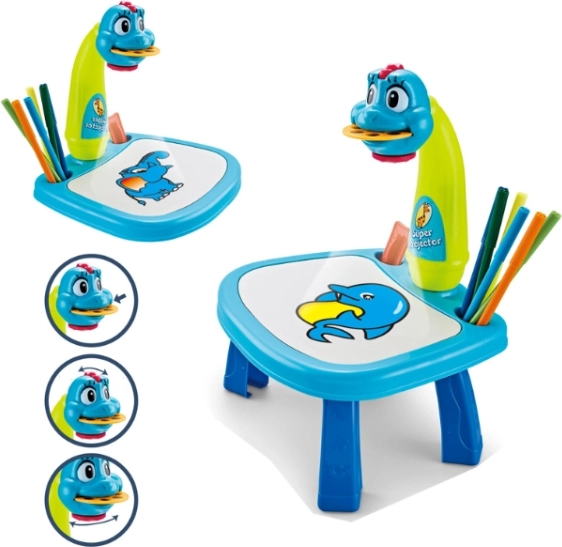 Multifunkčný projektor / spätný projektor na výučbu kreslenia – modrý dinosaurus