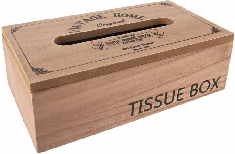Drevený box na papierové vreckovky hnedý