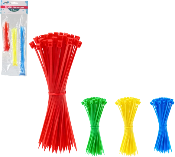 Sada 50 jednorazových sťahovacích pások na rastliny, farebné