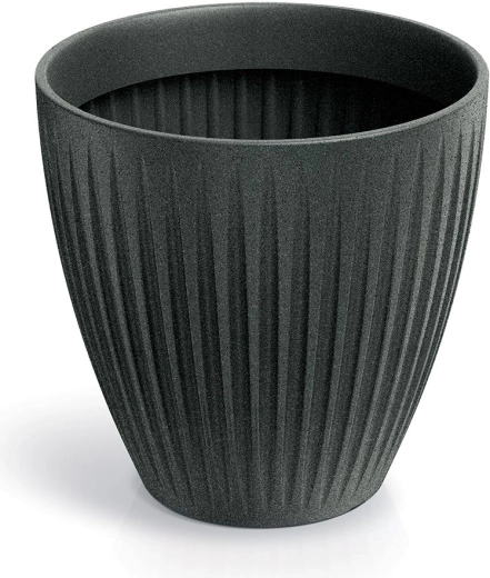 Kvetináč Latia Round Midl 60 cm – čierny granit