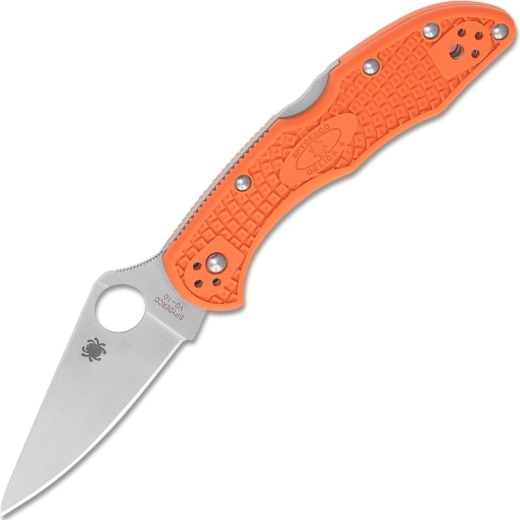Spyderco Delica 4 Lightweight vreckový nôž s plochým výbrusom, oranžový