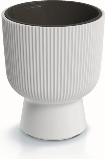 Kvetináč Milly s vložkou 24 cm – biely plastový obal na kvety