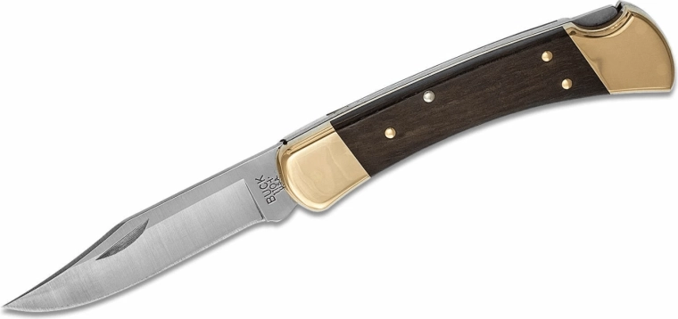 Buck 110 Hunter Lockback zatvárací vreckový nôž 9,5 cm, eben + kožené puzdro
