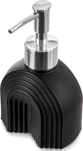 Sklenený dávkovač na mydlo, čierny, 180 ml