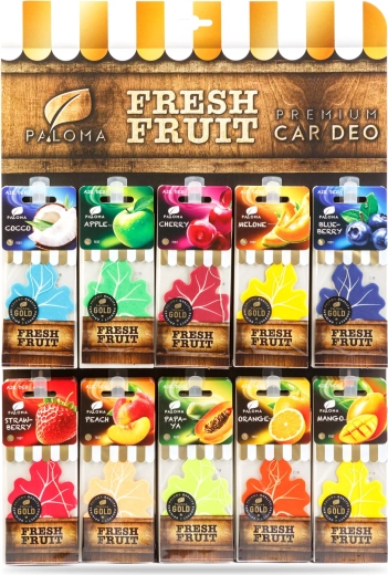 Súprava závesných vôní do auta Paloma Gold Fresh Fruit – 60 kusov