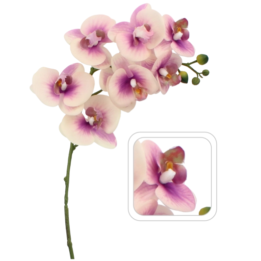 Umelá vetva orchidey 82 cm ružovo-biela