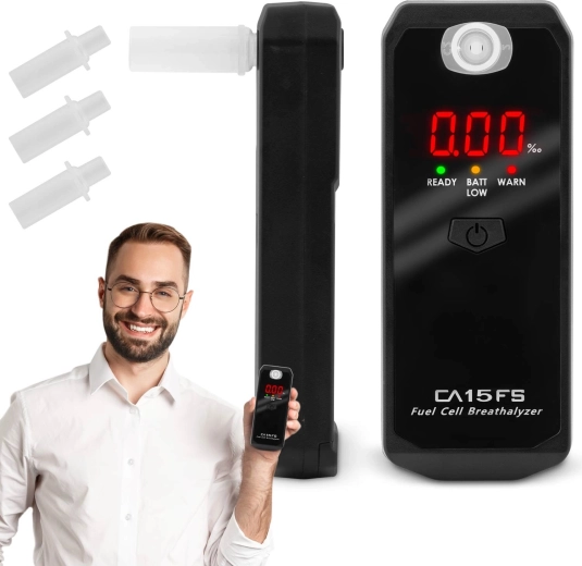 Alkoholtester CA15FS s elektrochemickým senzorom a 3 náustkami