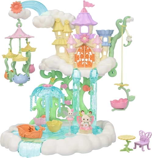 Sylvanian Families Nebeský palác kvetinových víl – čarovný cloud hrad so šmykľavkami a kolotočom
