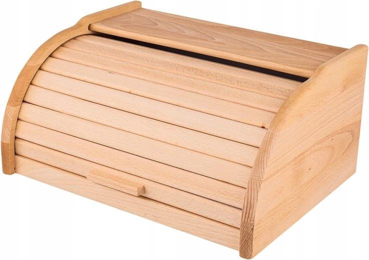 Drevený chlebník s roletovou žalúziou vo svetlom dekore 39 × 29 × 18 cm