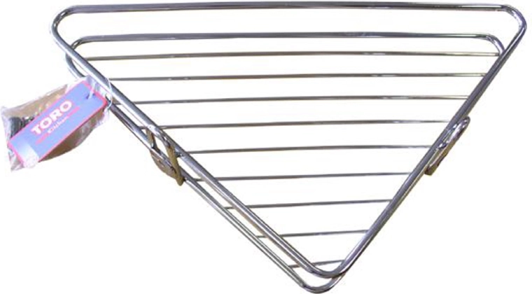 Rohová kúpeľňová polička 34 × 25 × 4 cm, pochrómovaný kov