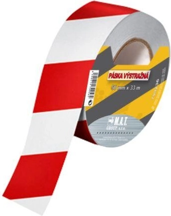 Výstražná páska červeno-biela 75 mm x 500 m
