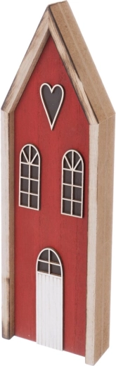 Dekoratívny drevený domček červený 30 cm