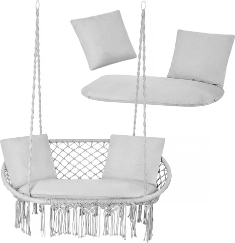 Sada vankúšov na dvojité závesné kreslo „hniezdo“ GARDLOV – sivá