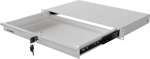 Lanberg uzamykateľná zásuvka do racku 19" 1U, 270 mm, sivá