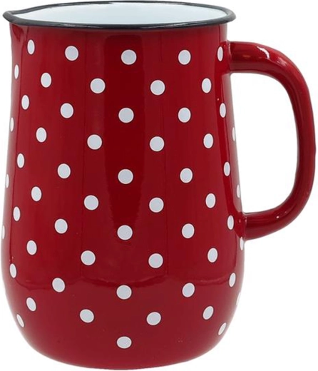 Smaltovaný džbán 2,5 l s bodkami červený TORO