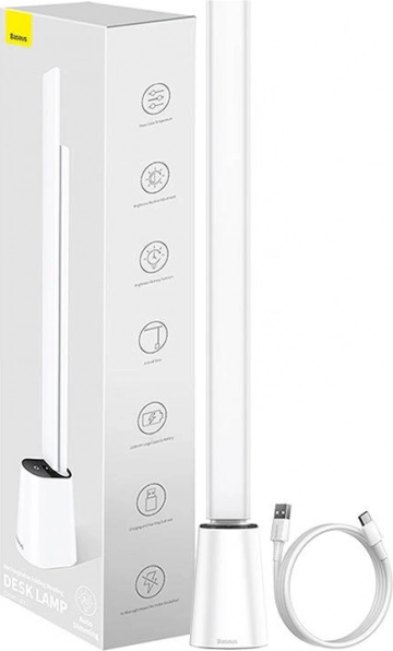 Skladacia stolová LED lampa BASEUS Smart Eye, nabíjacia, biela