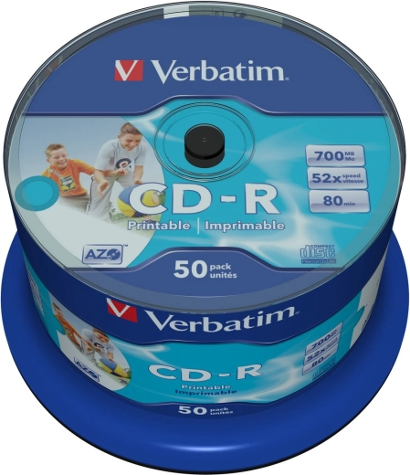 Verbatim CD-R AZO 700 MB 52x s potlačiteľným povrchom - 50 ks