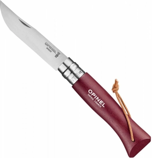 Opinel N°08 Trekking burgundy – vreckový nôž 8,5 cm, bukové drevo