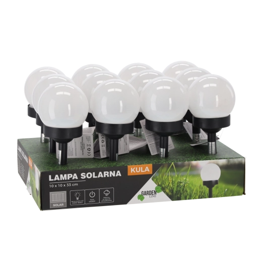 Solárna záhradná lampa guľa 10 × 10 × 33 cm