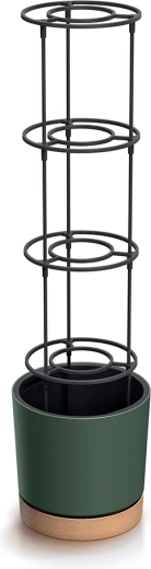 Samozavlažovací kvetináč s oporou pre paradajky 35 l Prosperplast Home Grower, tmavozelený