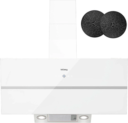 Nástenný odsávač pár ISEASY 90 cm, šikmý, A++, 594 m³/h, biely