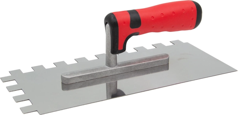 Nerezové hladidlo so zubami 15 × 15 mm, 280 × 130 mm