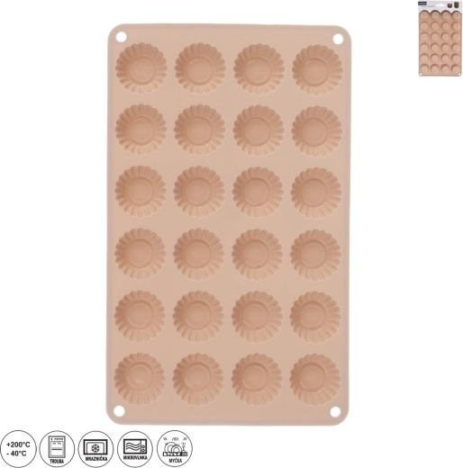 Silikónová forma na mini košíčky 24 ks béžová