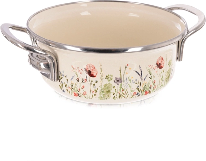 Smaltovaný hrniec krémový Maki 16 cm, 950 ml