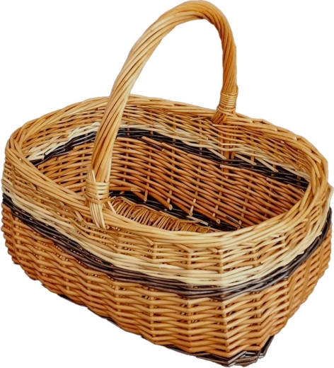 Nákupný košík z prútia PERELKA, menší, lakovaný 36 × 26 × 28 cm