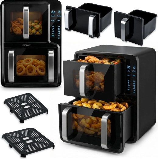 Teplovzdušná fritéza s dvoma komorami 12 l BERDSEN 2800 W