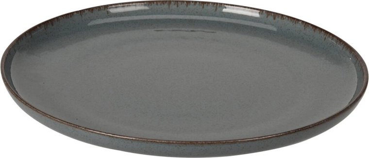 Porcelánový plytký tanier 27 cm s hnedým lemom