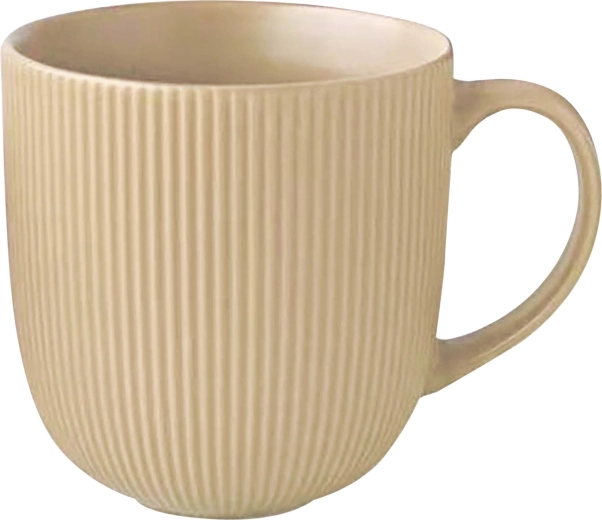 Keramický hrnček KITCHISIMO 510 ml rebrovaný béžový