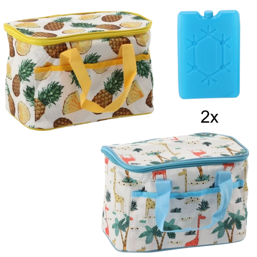Termotaška 6 l s chladiacimi vložkami, ananásový motív