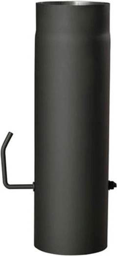 Dymová rúra s klapkou 150 mm, dĺžka 1000 mm, čierna