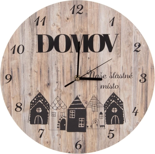 Nástenné hodiny Domov… hnedé 34 cm