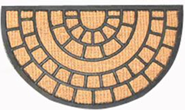 Rohožka polkruh z kokosu a gumy 40 × 70 cm