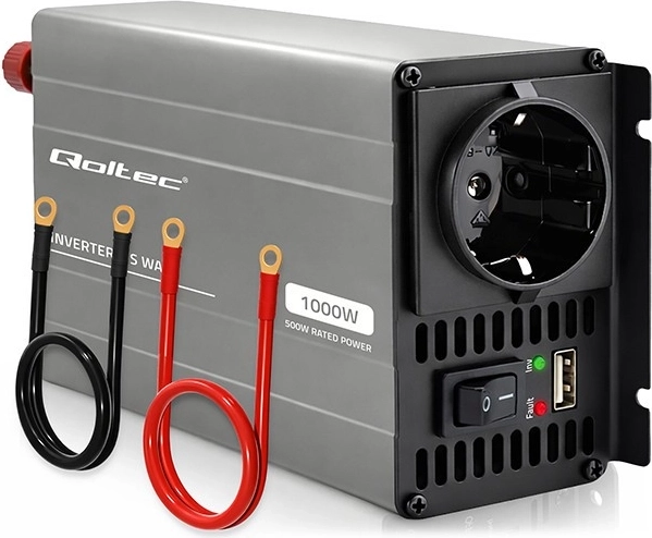 Qoltec menič napätia MS Wave 12 V na 230 V 500/1000 W